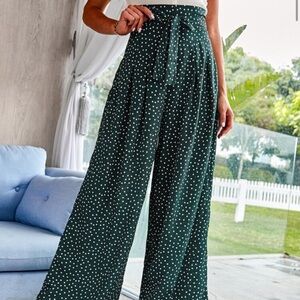 Shein Polka Dot Belt Pant